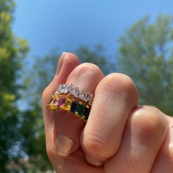 Rainbow Baguette Ring - Picture 2 of 12